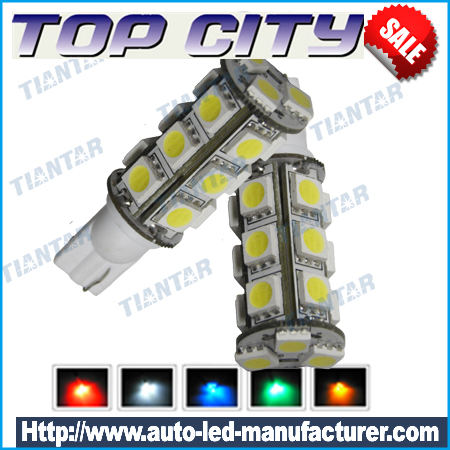 Topcity 360-Degree Shine 13-SMD 5050 T10 W5W Wedge Light LED Bulbs 158 168 175 194 2825 2827 - T10, 168, 194 LED